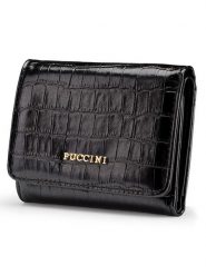 Puccini Portfel w kolorze czarnym - 12 x 10 x 3 cm rozmiar: onesize. Czarne portfele Puccini, bez wzorów, z materiału. Za 52.99 zł.