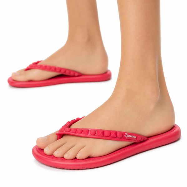 Japonki damskie Ipanema 27130 MEU SOL AD. Czerwone klapki Ipanema, bez wzorów, z materiału, bez obcasa. Za 39.00 zł.