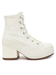 Converse Trzewiki Chuck 70 De Luxe Heel A05348C Écru. Botki Converse, bez wzorów, z materiału, bez obcasa, na słupku, bez zapięcia. Za 499.99 zł.
