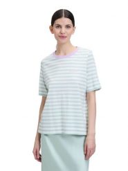 CARTOON Koszulka w kolorze miętowo-kremowym rozmiar: 40. Brązowe bluzki Cartoon, bez wzorów, bez kołnierzyka, bez ramiączek. Za 69.99 zł.