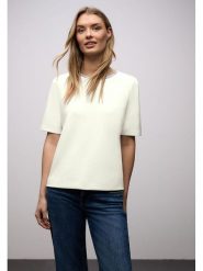 Street One Koszulka w kolorze kremowym rozmiar: 36. Brązowe bluzki Street One, bez wzorów, street, bez kołnierzyka, bez ramiączek. Za 101.47 zł.