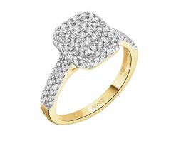 Pierścionek z żółtego złota z diamentami - 0,50 ct - próba 585. Żółte pierścionki Apart, z diamentem, złote. Za 5,690.00 zł.