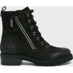 Steve Madden - Botki Monkey. Czarne botki Steve Madden, bez wzorów, z materiału, bez obcasa, bez zapięcia. W wyprzedaży za 549.90 zł.