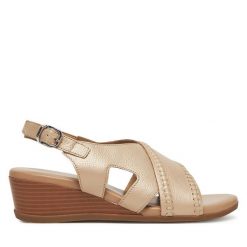 Sandały Lasocki. Brązowe sandały Lasocki, bez wzorów, bez obcasa, na koturnie, bez zapięcia. Za 169.99 zł.