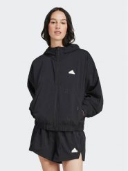 Adidas Wiatrówka Embroidery IS4321 Czarny Loose Fit. Czarne kurtki sportowe Adidas, xs, bez wzorów, z syntetyku, bez kaptura. Za 239.99 zł.