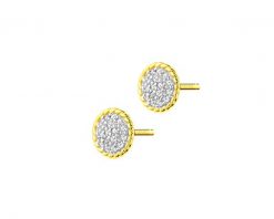 Kolczyki z żółtego złota z diamentami - 0,10 ct - próba 585. Żółte kolczyki Apart, z diamentem, złote. W wyprzedaży za 1,574.30 zł.