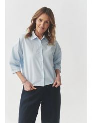 TATUUM Bluzka w kolorze błękitnym rozmiar: 38. Niebieskie bluzki Tatuum, bez wzorów, z bawełny, bez kołnierzyka, bez ramiączek. Za 162.11 zł.