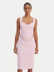 Fracomina Sukienka koktajlowa FR26SD2017W42901 Różowy Slim Fit. Czerwone sukienki Fracomina, xl, bez wzorów, z syntetyku, wizytowe, bez kołnierzyka, bez ramiączek. Za 699.99 zł.