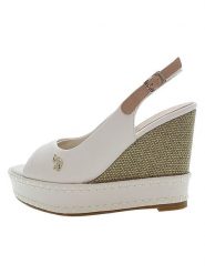 U.S. Polo Assn. Sandały w kolorze białym na koturnie rozmiar: 37. Białe sandały U.S. Polo Assn., bez wzorów, z otwartym noskiem, bez obcasa, na koturnie, bez zapięcia. Za 217.99 zł.