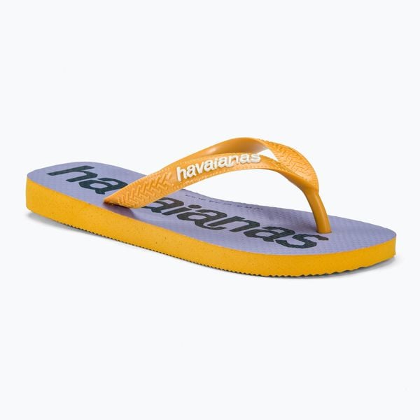 Japonki Havaianas Top Logomania 2. Fioletowe klapki Havaianas, bez wzorów, z materiału, bez obcasa. Za 119.99 zł.