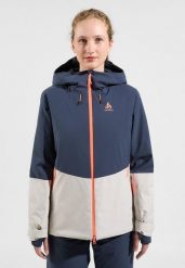 Kurtka narciarska damska Odlo insulated SKI BLUEBIRD S-THERMIC. Niebieskie kurtki narciarskie Odlo, s, bez wzorów, z materiału, bez kaptura, narciarskie. Za 1,614.99 zł.