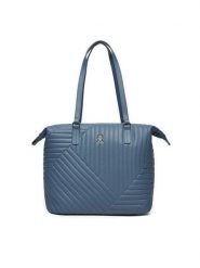Tommy Hilfiger Torebka Poppy Reform Tote Qu AW0AW17013 Niebieski. Niebieskie torebki klasyczne TOMMY HILFIGER, bez wzorów, ze skóry, bez dodatków. Za 699.99 zł.