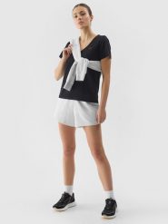 4F Spodenki dresowe damskie - szare XL. Szare szorty 4f, bez wzorów, z bawełny, sportowe. W wyprzedaży za 39.99 zł.