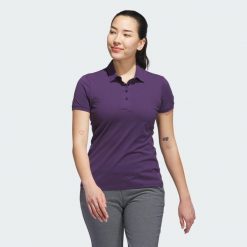 Koszulka Ultimate365 Tour Twistknit Polo. Fioletowe koszulki polo Adidas, m, bez wzorów, z materiału, bez kołnierzyka, bez ramiączek. Za 329.00 zł.