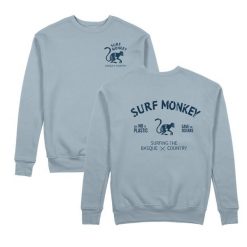 Bluza Save the Ocean – okrągły dekolt / dla dorosłych (aqua). Niebieskie bluzy SURF MONKEY, l, bez wzorów, z bawełny, bez kaptura. Za 309.95 zł.