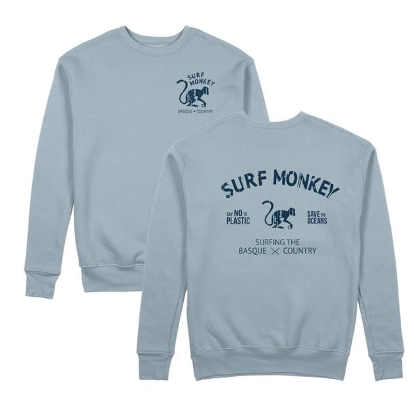 Bluza Save the Ocean – okrągły dekolt / dla dorosłych (aqua). Niebieskie bluzy SURF MONKEY, l, bez wzorów, z bawełny, bez kaptura. Za 309.95 zł.