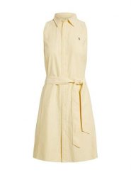 Polo Ralph Lauren Sukienka koszulowa 211968897500 Żółty jasny Regular Fit. Żółte sukienki Polo Ralph Lauren, bez wzorów, z bawełny, bez kołnierzyka, bez ramiączek, koszulowe. Za 989.99 zł.