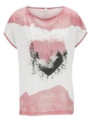 Heine Koszulka w kolorze jasnoróżowo-białym rozmiar: 42. Różowe bluzki Heine, bez wzorów, bez kołnierzyka, bez ramiączek. Za 109.95 zł.