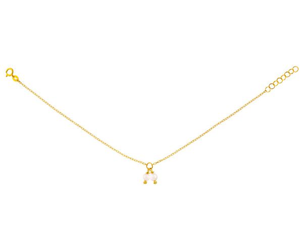 Złota bransoletka z perłami, ankier. Żółte bransoletki Apart, złote. Za 319.00 zł.