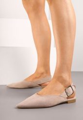 Ciemnobeżowe Sandały Vices Typu Slingback z Wkładką ze Skóry Naturalnej Rallora. Brązowe sandały Renee, bez wzorów, ze skóry, eleganckie, bez obcasa, na obcasie, bez zapięcia. Za 59.99 zł.