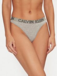 Calvin Klein Underwear Stringi Ultimate 000QD3636E Szary. Szare stringi Calvin Klein Underwear, bez wzorów, z bawełny. Za 49.99 zł.