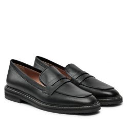 Lordsy Pollini. Czarne lordsy Pollini, bez wzorów, bez obcasa, bez zapięcia. Za 1,549.00 zł.