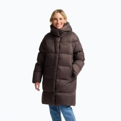 Płaszcz puchowy damski Jack Wolfskin Icy Hill Coat Rds. Brązowe płaszcze Jack Wolfskin, bez wzorów, z puchu, bez kaptura. Za 1,279.00 zł.