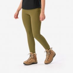 Legginsy trekkingowe damskie MT500. Brązowe legginsy SIMOND, m, bez wzorów, z elastanu. Za 159.99 zł.