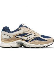 Saucony Skórzane sneakersy w kolorze beżowo-granatowym rozmiar: 43. Brązowe trampki Saucony, bez wzorów, z materiału, bez zapięcia. Za 570.45 zł.