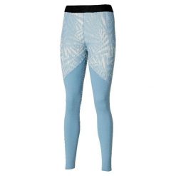 Długie legginsy damskie Mizuno BT Virtual G4. Niebieskie legginsy sportowe Mizuno, bez wzorów, do biegania. Za 319.00 zł.