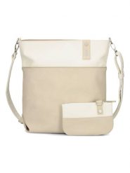 Zwei Torebka w kolorze beżowo-kremowym - 33 x 32 x 13 cm rozmiar: onesize. Brązowe torby na ramię Zwei, bez wzorów, z materiału, na ramię, bez dodatków. Za 184.95 zł.