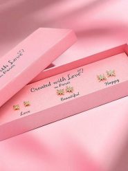 Created with Love 3-częściowy zestaw kolczyków-wkrętek "Eternity" z cyrkoniami rozmiar: onesize. Żółte kolczyki Created with Love, z cyrkonią, z mosiądzu. Za 56.99 zł.