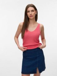 Vero Moda Top w kolorze różowym rozmiar: M. Różowe topy Vero Moda, m, bez wzorów, z wiskozy, bez kołnierzyka, bez ramiączek. Za 65.85 zł.