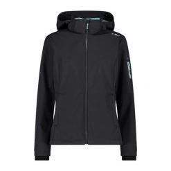 Kurtka damska turystyczna CMP 39A5006. Czarne kurtki sportowe CMP, l, bez wzorów, z softshellu, bez kaptura, trekkingowe. W wyprzedaży za 373.20 zł.