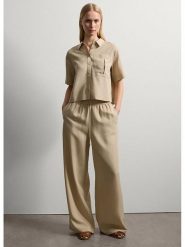 STEFANEL Koszula w kolorze beżowym rozmiar: M. Brązowe koszule Stefanel, m, bez wzorów, bez kołnierzyka, bez ramiączek. Za 165.99 zł.