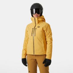 Damska kurtka narciarska Helly Hansen Alphelia Lifaloft. Brązowe kurtki narciarskie Helly Hansen, bez wzorów, bez kaptura, narciarskie, primaloft. Za 2,499.00 zł.