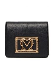 LOVE MOSCHINO Mały Portfel Damski JC5604PP1NLI0000 Czarny. Czarne portfele Love Moschino, bez wzorów, ze skóry. Za 419.99 zł.