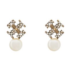 Kolczyki Tory Burch. Żółte kolczyki Tory Burch, złote. Za 659.99 zł.