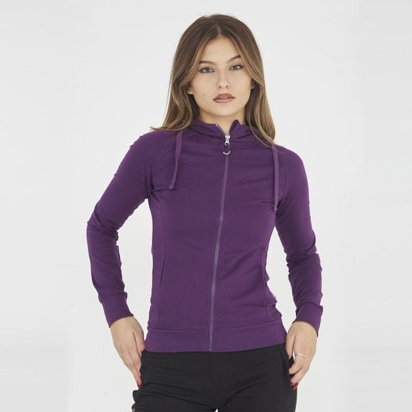 Bluza sportowa z zamkiem DAIR damska. Fioletowe bluzy LEGEA, xs, bez wzorów, z bawełny, z kapturem. Za 71.90 zł.