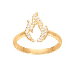 Pierścionek Płomień Miłości z cyrkoniami, pozłacany. Pierścionki Lilou, z cyrkonią, pozłacane. Za 289.00 zł.