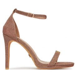 Sandały DeeZee. Czerwone sandały DeeZee, bez wzorów, bez obcasa, na szpilce, bez zapięcia. Za 149.99 zł.