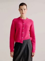 Josephine & Co Kardigan "Laurine" w kolorze różowym rozmiar: L. Różowe kardigany Josephine & Co, l, bez wzorów, prążkowane. Za 195.99 zł.