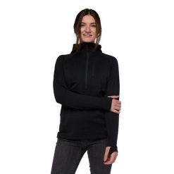 Bluza damska z kapturem Black Diamond Coefficient QZ. Czarne bluzy Black Diamond, na zimę, l, bez wzorów, z kapturem. Za 594.00 zł.