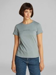CALVIN KLEIN JEANS Koszulka w kolorze niebieskoszarym rozmiar: XS. Niebieskie bluzki Calvin Klein Jeans, xs, bez wzorów, z bawełny, bez kołnierzyka, bez ramiączek. Za 92.86 zł.