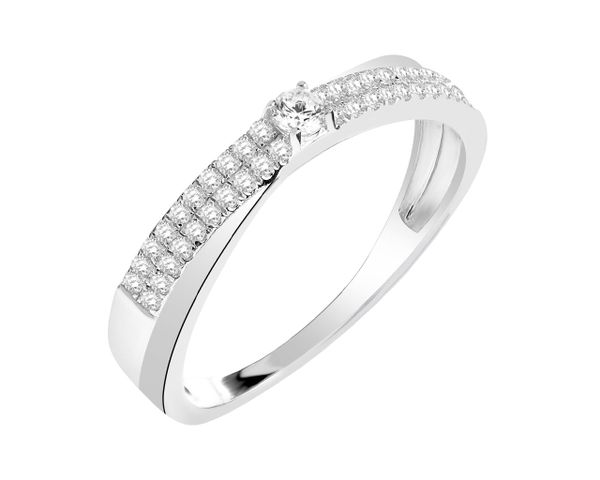 Pierścionek srebrny z cyrkoniami. Szare pierścionki Apart, z cyrkonią, srebrne. Za 144.00 zł.