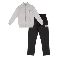 Bluza z zamek błyskawiczny na czas wolny. Czarne bluzy LEONE 1947 APPAREL, bez wzorów, z bawełny, bez kaptura. W wyprzedaży za 112.15 zł.