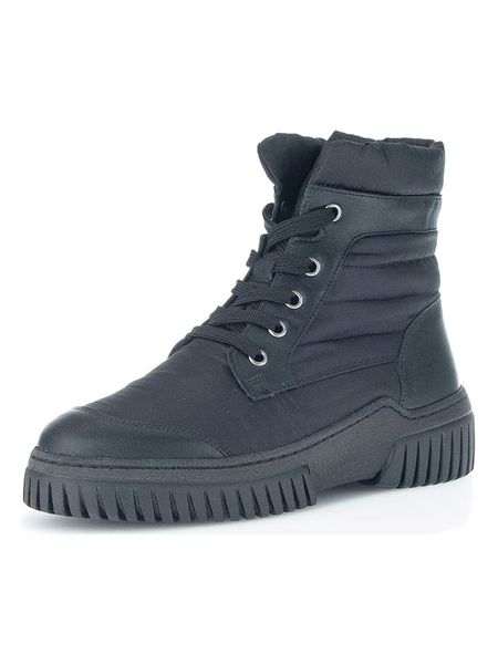 Gabor Skórzane botki w kolorze czarnym rozmiar: 38,5. Czarne botki Gabor, bez wzorów, z materiału, bez obcasa, bez zapięcia. Za 325.45 zł.