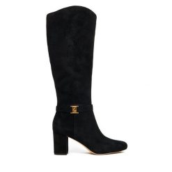 Kozaki LAUREN RALPH LAUREN. Czarne kozaki Lauren Ralph Lauren, bez obcasa, na słupku, bez zapięcia. Za 1,299.00 zł.
