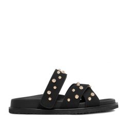 Klapki DeeZee. Czarne klapki DeeZee, bez wzorów, bez obcasa. Za 129.99 zł.