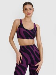 4F Biustonosz do jogi i pilatesu ze średnim wsparciem - fioletowy XL. Fioletowe bielizna sportowa 4f, s, bez wzorów, z dzianiny. W wyprzedaży za 59.99 zł.